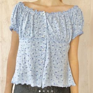 vintage 90s milkmaid floral shirt 💫